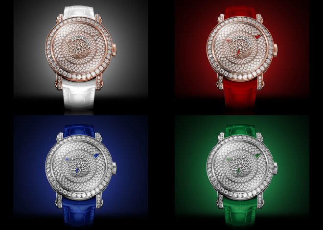 Franck Muller released Round Triple Mystery, a collection of diamond -studded gold watches