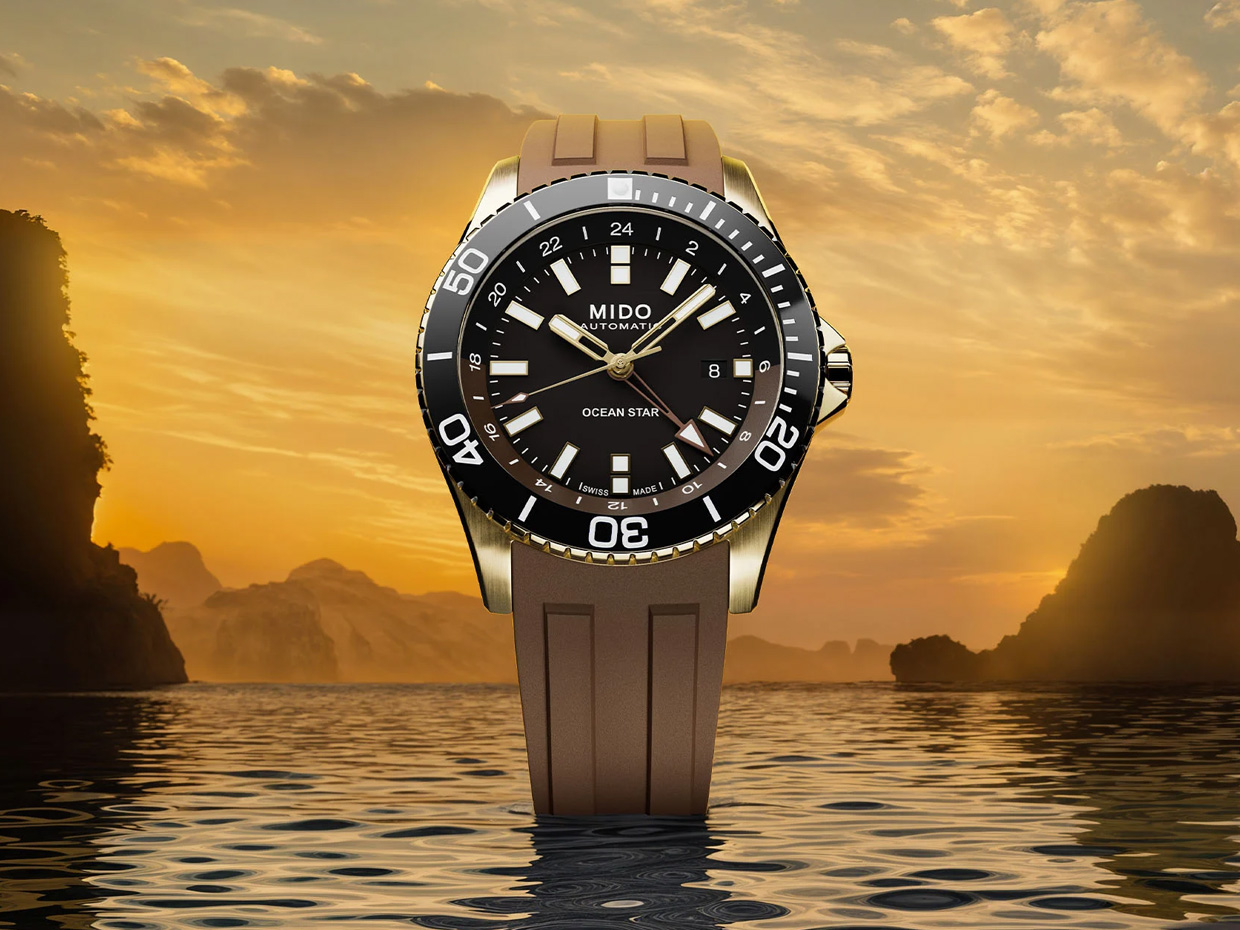 Mido Releases Ocean Star GMT Watches in the Gold PVD version
