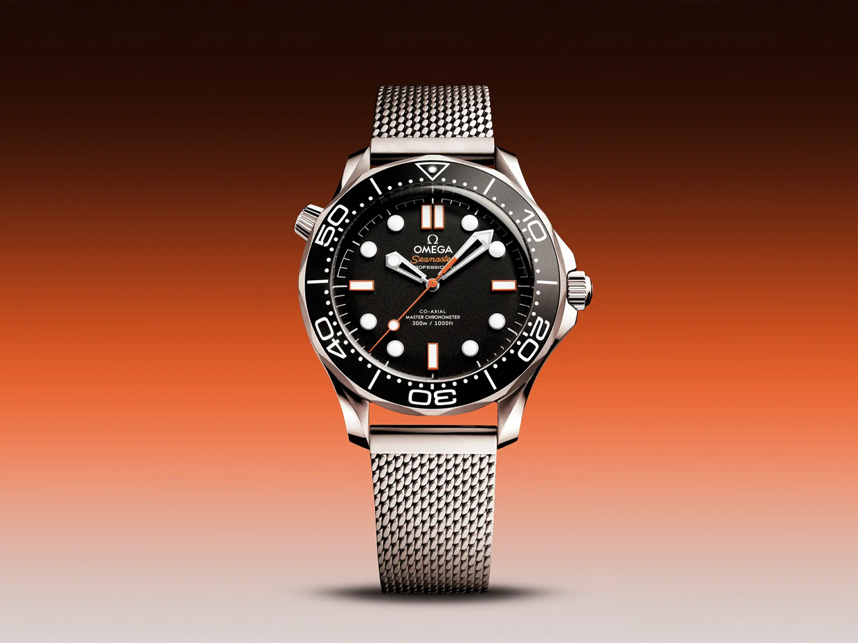 Omega released the newest 300m no date seamaster no date with orange accents
