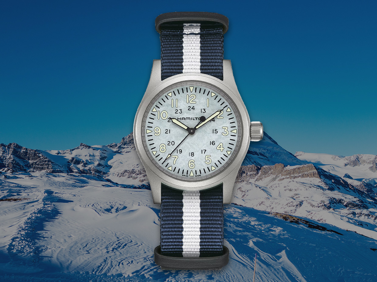 Hamilton released Khaki Field Mechanical Zermatt Exclusive Edition with Ice Blue Dial inspired by the peak of Matterhorn