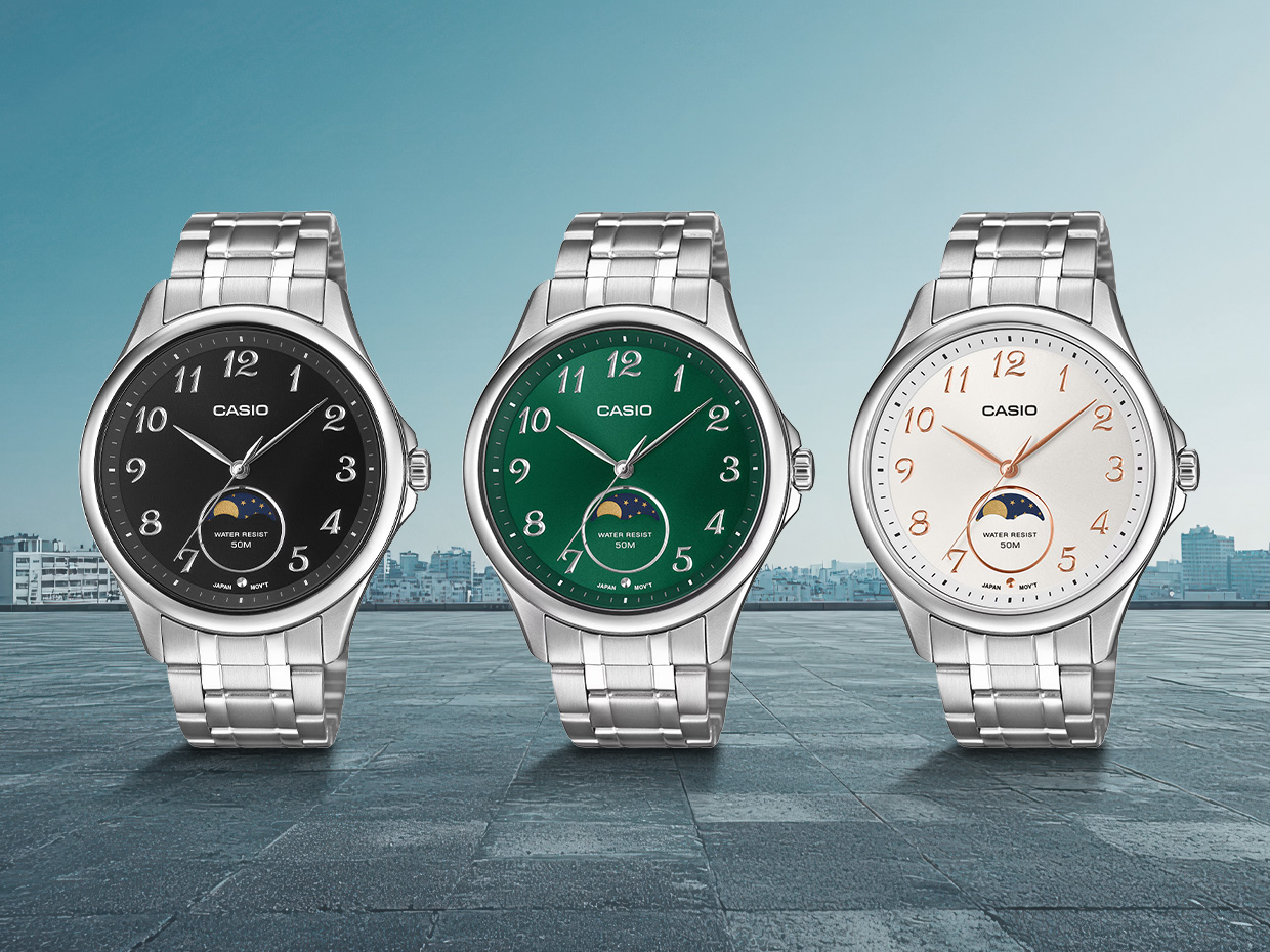 Casio Standard Moon Phase MTP-M110D Series Watch Collection was released