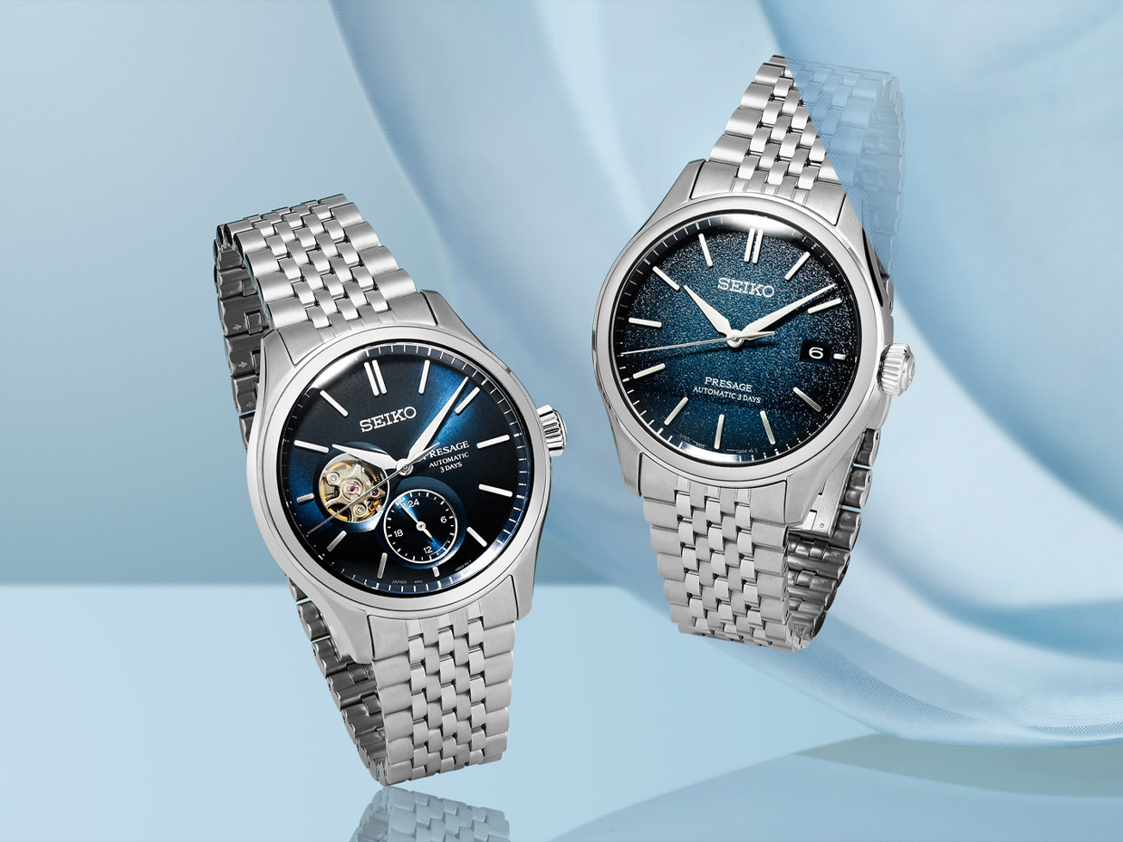 Seiko introduces 2 Presage Classic Series SPB525J1 and SPB527J1 with Blue Dial inspired by AI Iro