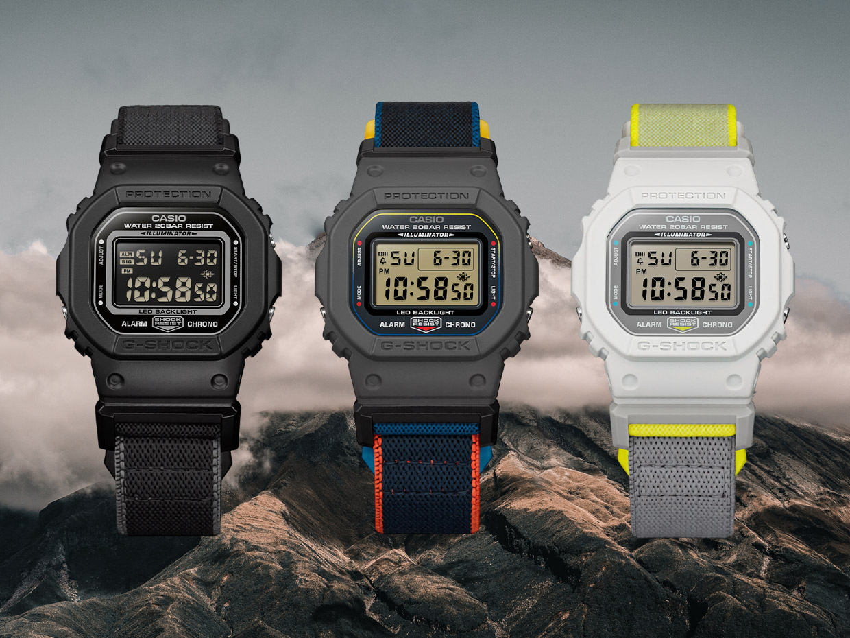 G-Shock will release the DW-5600MNC, using a fabric strap with magnetic buckle