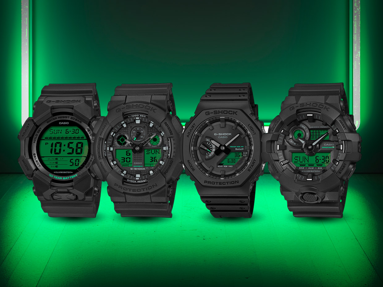 G-Shock Reportedly Will Release 5 Black Electro Green Collections with Green LCDs