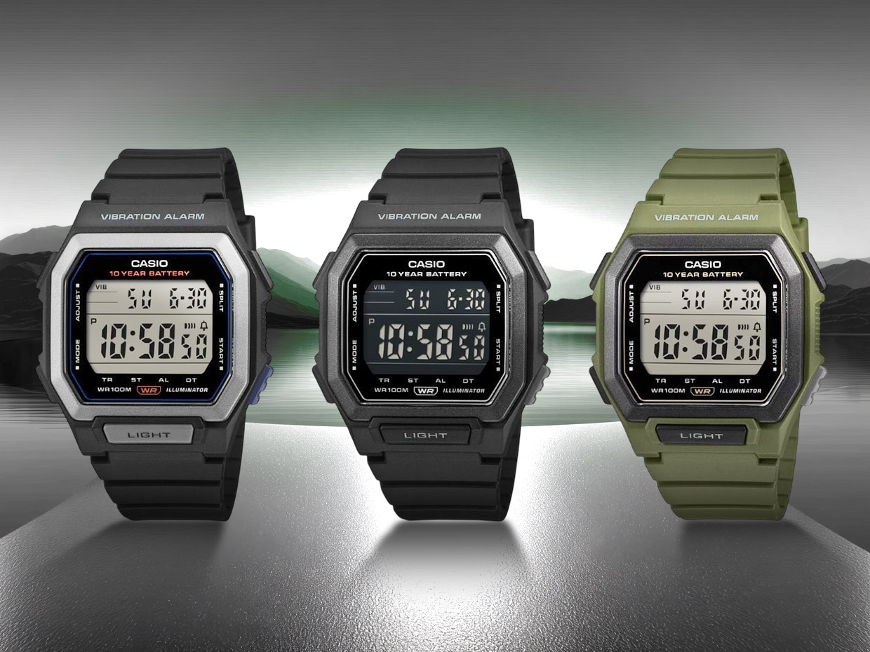 Casio Will Release 3 Affordable W-738H Series Digital Watches with 10 Year Battery Life and Vibration Features